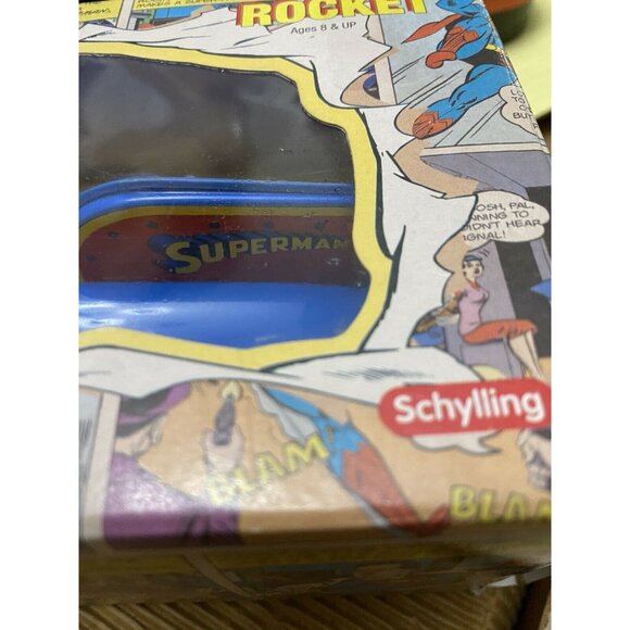 Superman Classic Rocket Tin Toy Friction Motor by Schylling 2001 NIB - Picture 8 of 12